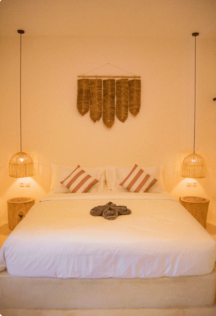 Dormitorio de la villa estudio Pink Twin