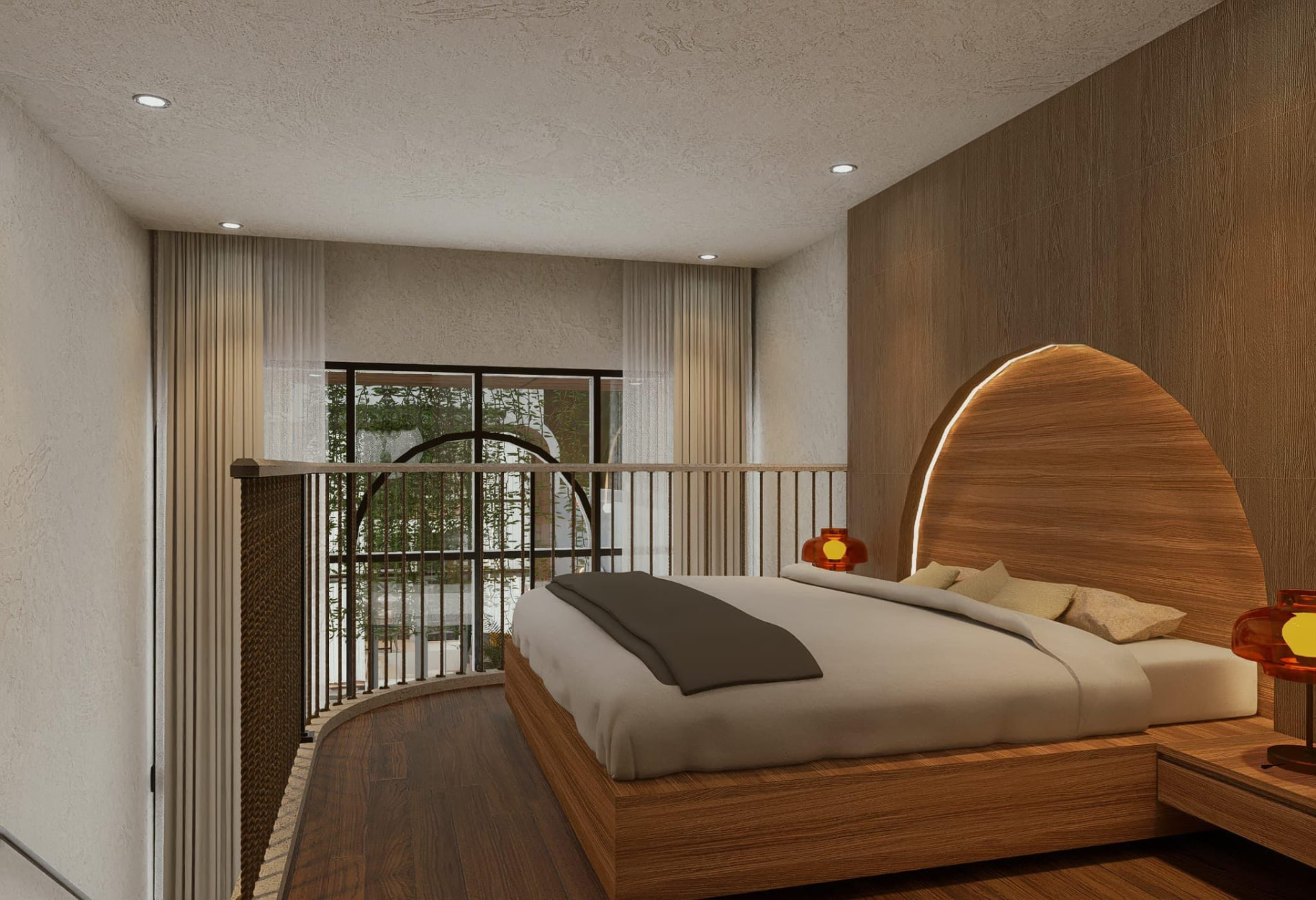 Dormitorio de una villa de Verónica Villa