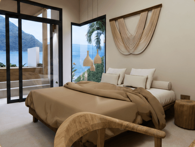 Interior de villa en Shanti Mantra, Lombok